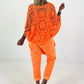Häkelshirt mit Top - neonorange