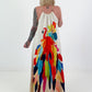 Printed ombré dress - beige multi-colored