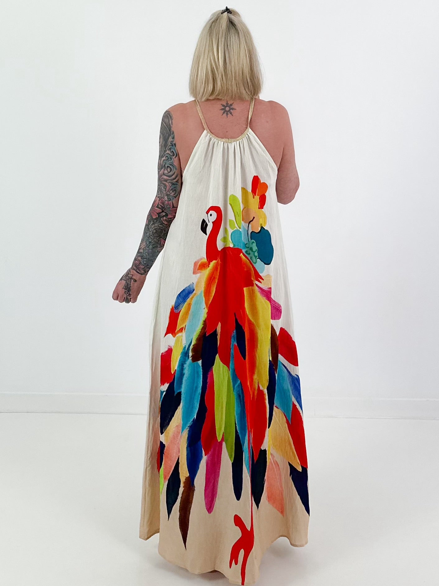 Printed ombré dress - beige multi-colored