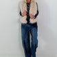 Stylish faux fur vest - beige
