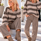 Lässige Hose mit großen Taschen und Gürtel - taupe