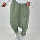 Haremhose mit Knopfdetails - oliv