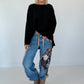 Oversized Shirt stone washed - schwarz