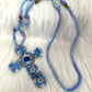 Kette mit Kreuz Anhänger - hellblau-mehrfarbig