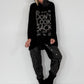 Hoodie mit Statement-Prints - schwarz