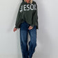 Oversized Hoodie Awesome - olive