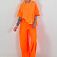 Short-sleeve sweater - neon orange