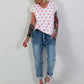 T-Shirt mit Punkten - weiss-rosa