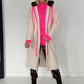 Teddy curl coat with neon accents - beige