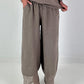 Wide Leg Linen Trousers - Taupe