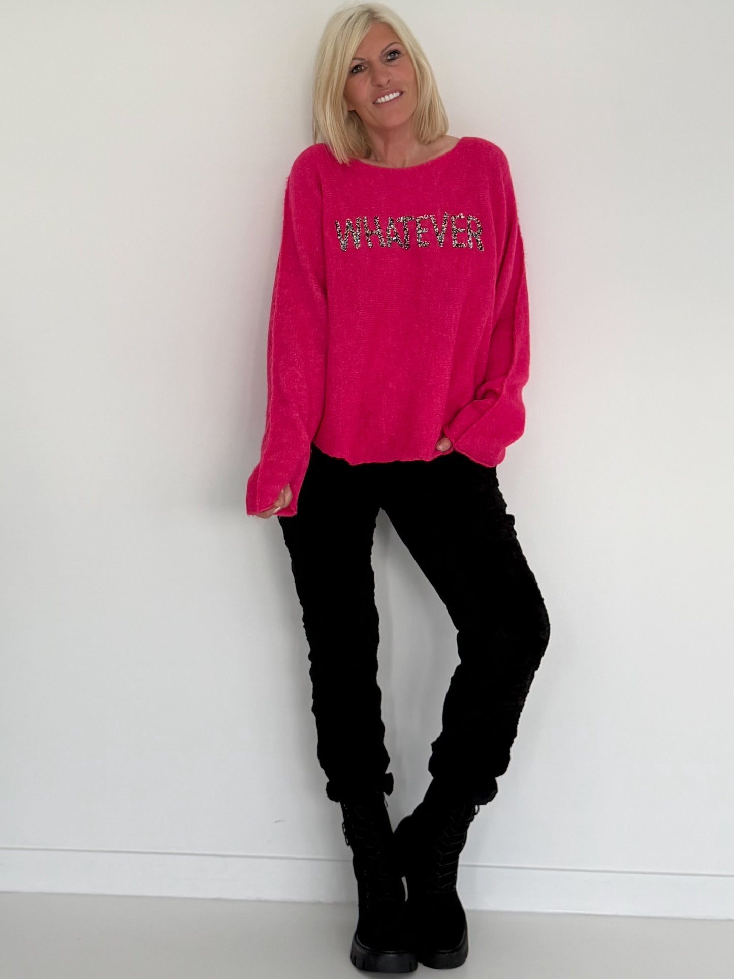 Weicher Pullover Whatever - pink