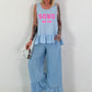 Top mit Volant SOHO - hellblau