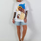 T-shirt with sequin design - white