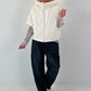 Jacket with XL collar and hood - cream