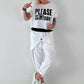 Sweatshirt Hose mit lässigen Details - weiss