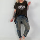 T-Shirt mit Strassdetail - mokka