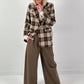Geruit wollen blazer, model "Royal Check" - chocolade-veelkleurig