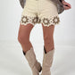 Crochet shorts - cream-taupe