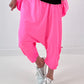 Sweatshirt Baggy mit Beinraffung - neonpink