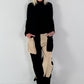 Suede-look trousers, model "Dual Harmony" - black-beige