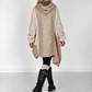 Oversized Jacke im Materialmix - beige