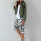 Ballon Jacke mit raffiniertem Kragen - oliv