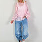 Tunic with flounce hem - pink