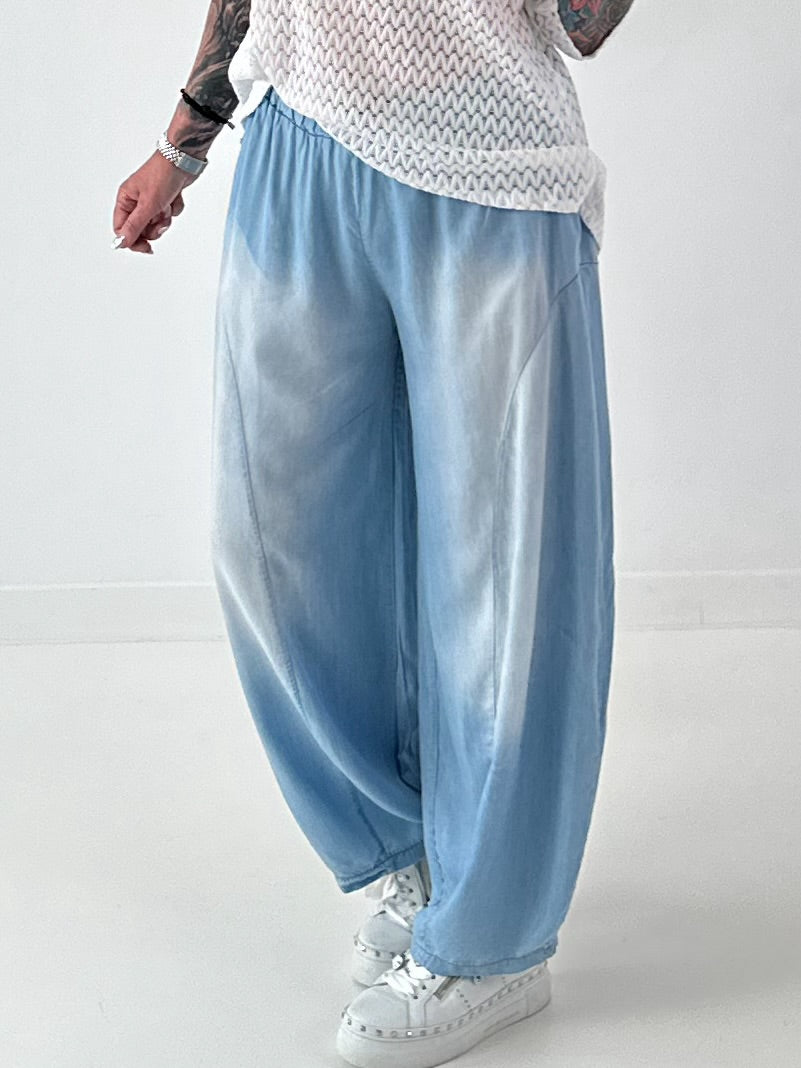 Leichte Ballon Jeans Hose  - hellbau