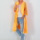 Lace coat in a material mix - neon orange