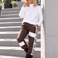 Hose im Materialmix City Statement - mokka
