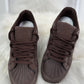 Sneakers with rhinestone trim - brown