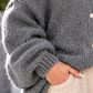 Kuschelige Oversized Strickjacke mit Außennähten - anthrazit
