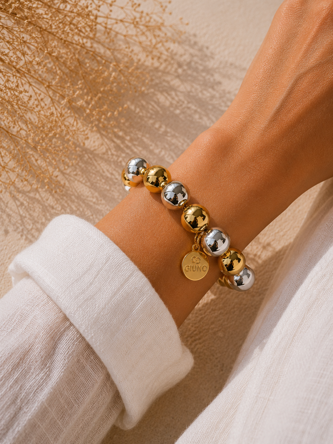 Giuno Armband Bi-Color - silber-gold