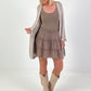Ruffled skort - taupe