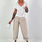 Balloon trousers with overlay - beige