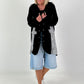 Oversized Linen Military Blazer - Black