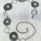 Chain belt with decorative metal ornaments - silver