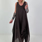 Sommerkleid mit Raff-Detail - schoko