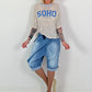 Pailletten Shirt SOHO New York - silber-blau