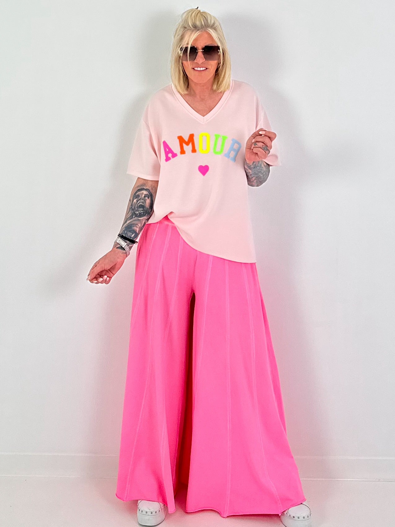 Sweat T-Shirt Amour - rosa