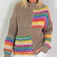Pullover Modell "Rainbow Dream Knit" - taupe
