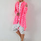 Oversized Leinen-Military Mantel Leo - weiss-neonpink-neonorange