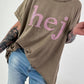 T-shirt Hej - chocolate
