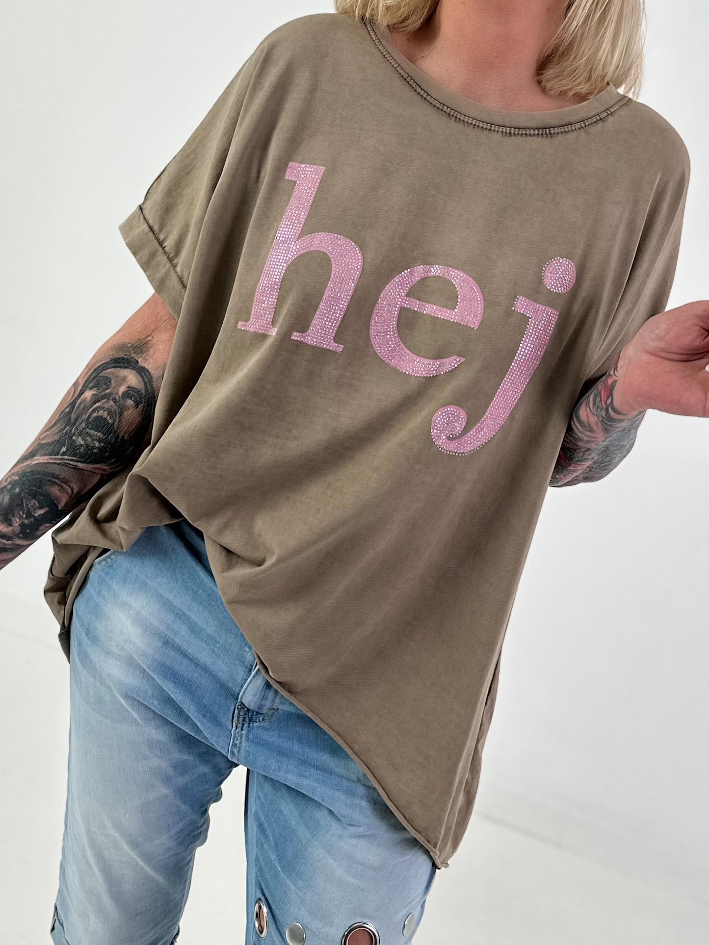 T-shirt Hej - chocolate