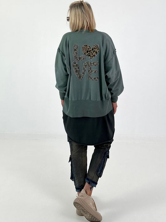 Jacke mit Rückenprint - salbei