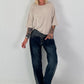 Half-sleeve shirt with stylish outer seams - beige