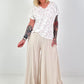 Fine-knit T-shirt Leo - white-beige