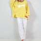 Oversized Sweatshirt Modell "Wassup" - gelb