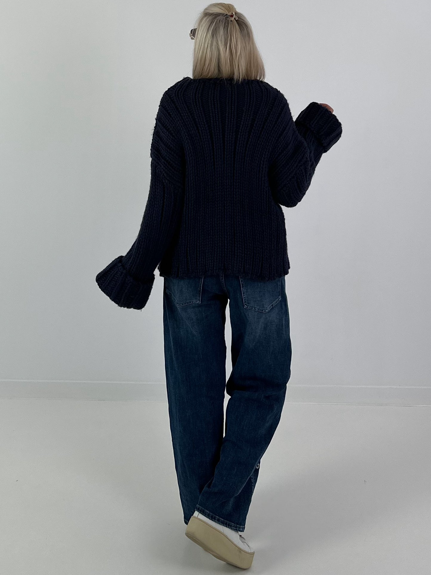 Chunky knit sweater - midnight blue