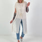 Mesh shirt with overlapping perforated pattern - beige